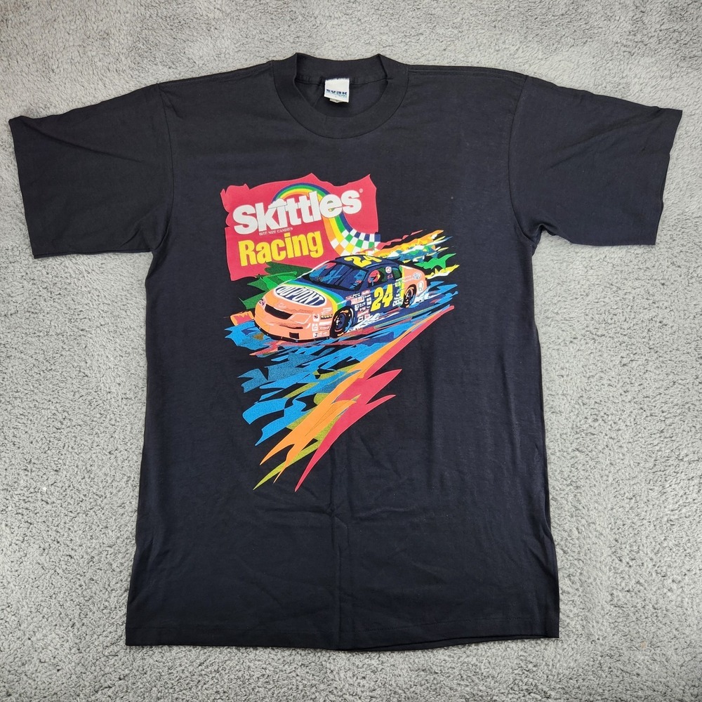Vintage 90s Jeff Gordon Skittles Racing Graphic T-Shirt Mens Size L Made in USA